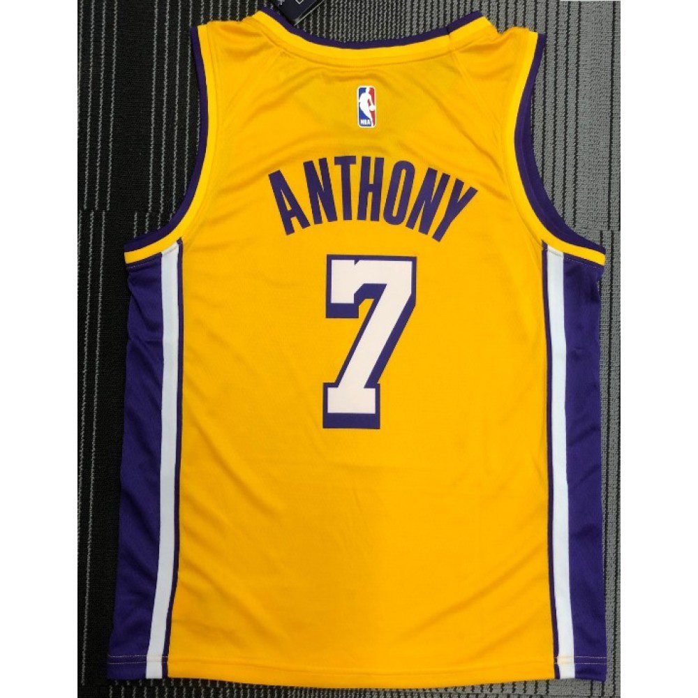 Men's Los Angeles Lakers Carmelo Anthony #7 Yellow Swingman Jersey - Icon Edition-Pro Kit Vault | Brand New 26/27 Sports Jerseys